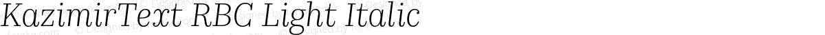 KazimirText RBC Light Italic