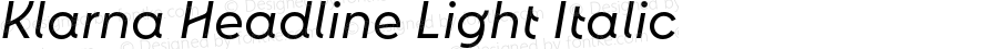 Klarna Headline Light Italic