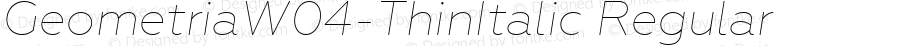 Geometria W04 Thin Italic