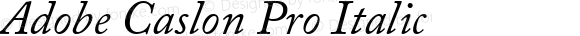 Adobe Caslon Pro Italic