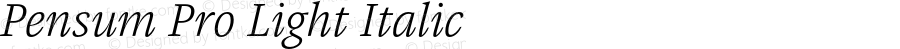 Pensum Pro Light Italic