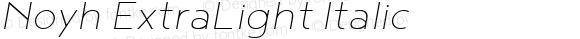 Noyh ExtraLight Italic