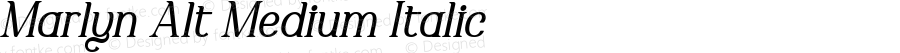 Marlyn Alt Medium Italic