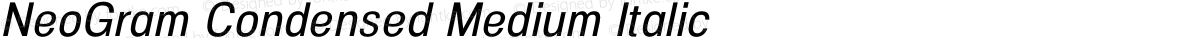 NeoGram Condensed Medium Italic