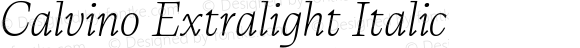 Calvino Extralight Italic