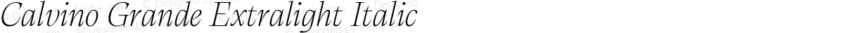 Calvino Grande Extralight Italic