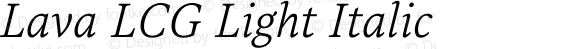 Lava LCG Light Italic
