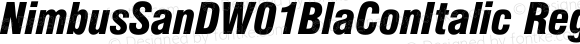 NimbusSanDW01BlaConItalic Regular Version 1.1