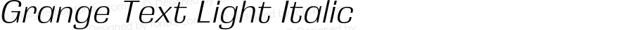 Grange Text Light Italic