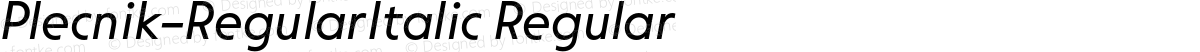 Plecnik-RegularItalic Regular