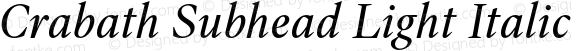 Crabath Subhead Light Italic