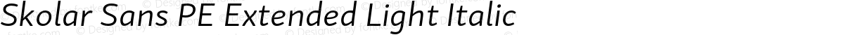 Skolar Sans PE Extended Light Italic