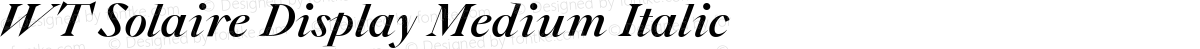 WT Solaire Display Medium Italic