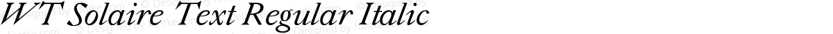 WT Solaire Text Regular Italic