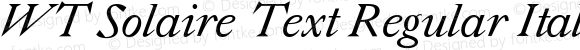 WT Solaire Text Regular Italic