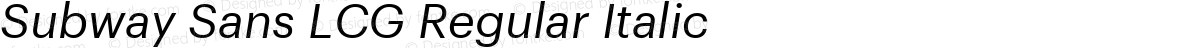 Subway Sans LCG Regular Italic