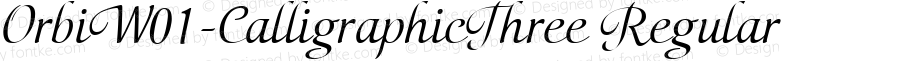 OrbiW01-CalligraphicThree Regular Version 1.00