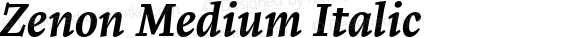 Zenon Medium Italic