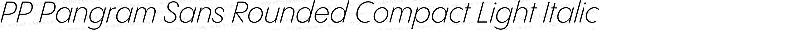 PP Pangram Sans Rounded Compact Light Italic