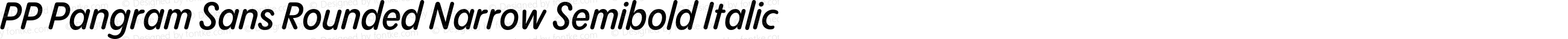 PP Pangram Sans Rounded Narrow Semibold Italic