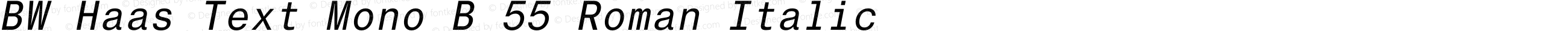 BW Haas Text Mono B 55 Rom Italic