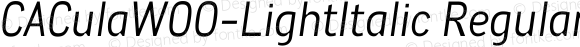 CACulaW00-LightItalic Regular