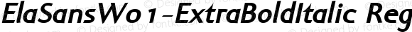 ElaSansW01-ExtraBoldItalic Regular Version 1.00