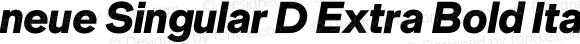 neue Singular D Extra Bold Italic