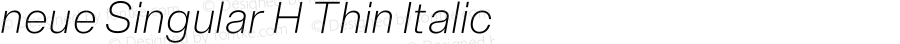 neue Singular H Thin Italic