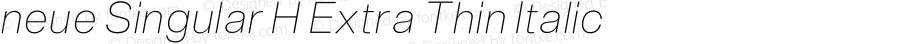 neue Singular H Extra Thin Italic