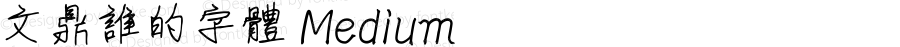 文鼎誰的字體 Medium Version 1.00