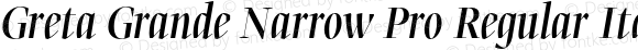 Greta Grande Narrow Pro Regular Italic