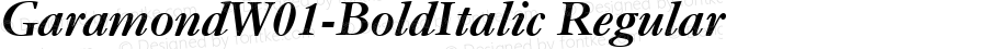 Garamond W01 Bold Italic