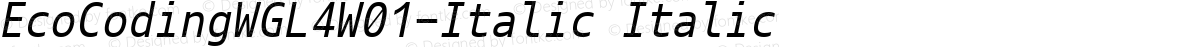 EcoCodingWGL4W01-Italic Italic