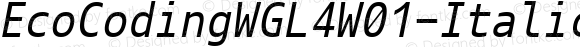 EcoCodingWGL4W01-Italic Italic