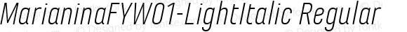 Marianina FY W01 Light Italic