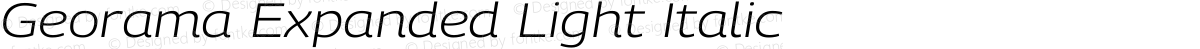 Georama Expanded Light Italic