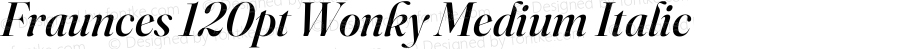 Fraunces 120pt Wonky Medium Italic