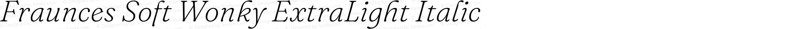 Fraunces Soft Wonky ExtraLight Italic