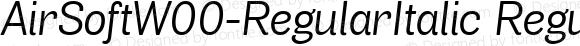 AirSoftW00-RegularItalic Regular