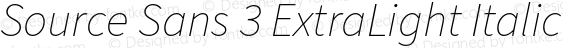 Source Sans 3 ExtraLight Italic