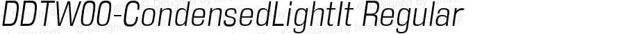 DDT W00 Condensed Light Italic