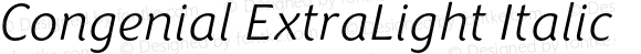 Congenial ExtraLight Italic