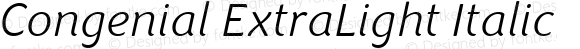 Congenial ExtraLight Italic