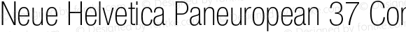 Neue Helvetica Paneuropean 37 Condensed Thin