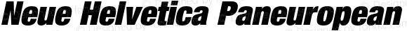Neue Helvetica Paneuropean 107 Condensed Extra Black Oblique
