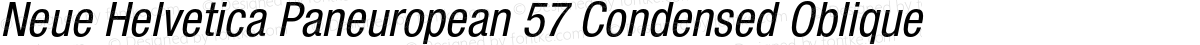 Neue Helvetica Paneuropean 57 Condensed Oblique