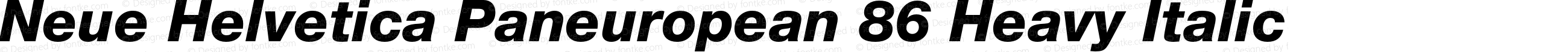 Neue Helvetica Paneuropean 86 Heavy Italic