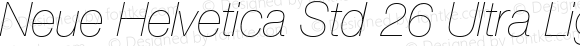 Neue Helvetica Std 26 Ultra Light Italic