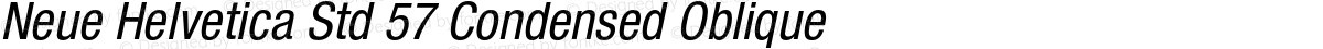 Neue Helvetica Std 57 Condensed Oblique